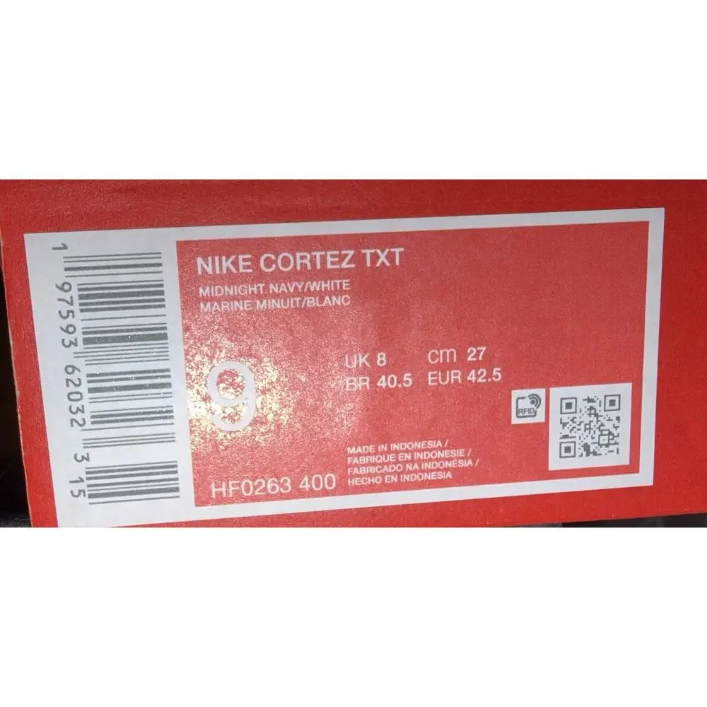 Nike Cortez Textile Men's Shoes (Midnight Navy/White). Men’s Size 9